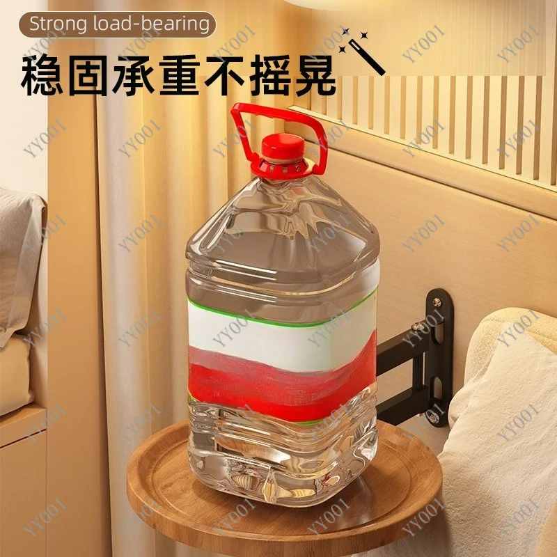 Multi-Purpose Wall Hanging Rotating Storage Shelf Foldable Floating End Table For Bedroom Sofa Side