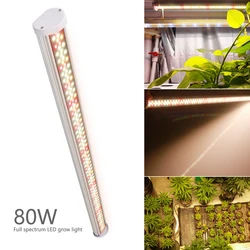 Barra de luz LED hidropónica de espectro completo para cultivo de plantas de interior, semillas de flores, tienda de cultivo de verduras de invernadero, 80W, 4 paquetes