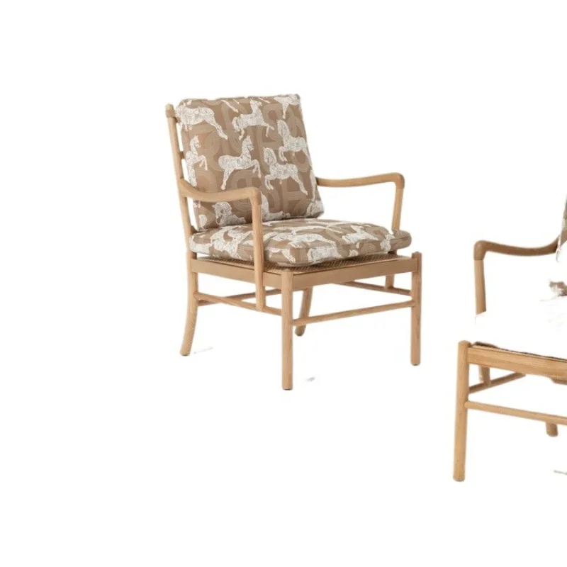 

Royal horse armrest bedroom single chair, living room study reading chair removable and washable