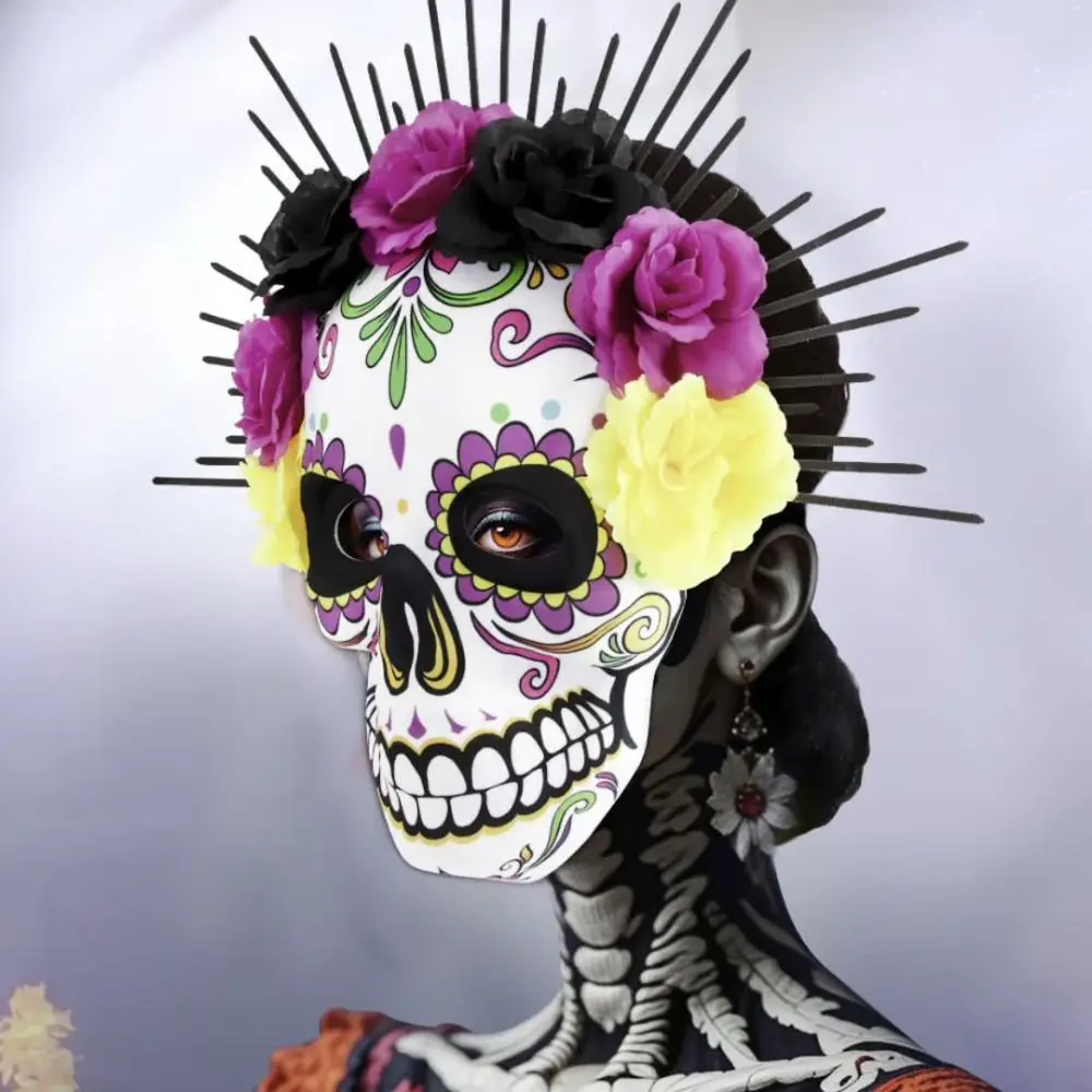 Halloween Mexican Day of The Dead Mask Full Mask Eye Mask Halloween Party Mask EVA Three-dimensional Skull Mask Christmas