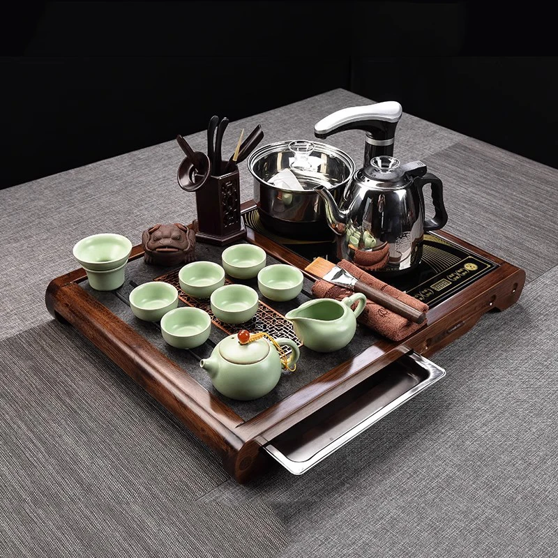 Stone Chinese Tea Tray Serving Luxury Decorative Accessories Living Room Office Drainage Tea Tray Tableware Bandejas Teaware