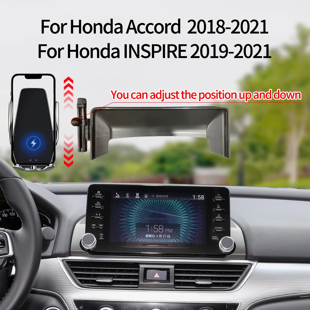 

Car Phone Holder For Honda Accord Inspire 2018-2021 Screen lifting wireless charging mobile phone stent accessories