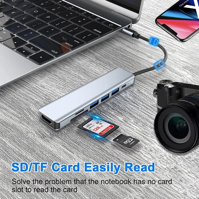 Trumsoon USB C Hub 4K HDMI compatibile USB 3.0 2.0 tipo C Dock lettore di schede SD TF per Macbook iPad Samsung S20 Dex Nintendo Switch