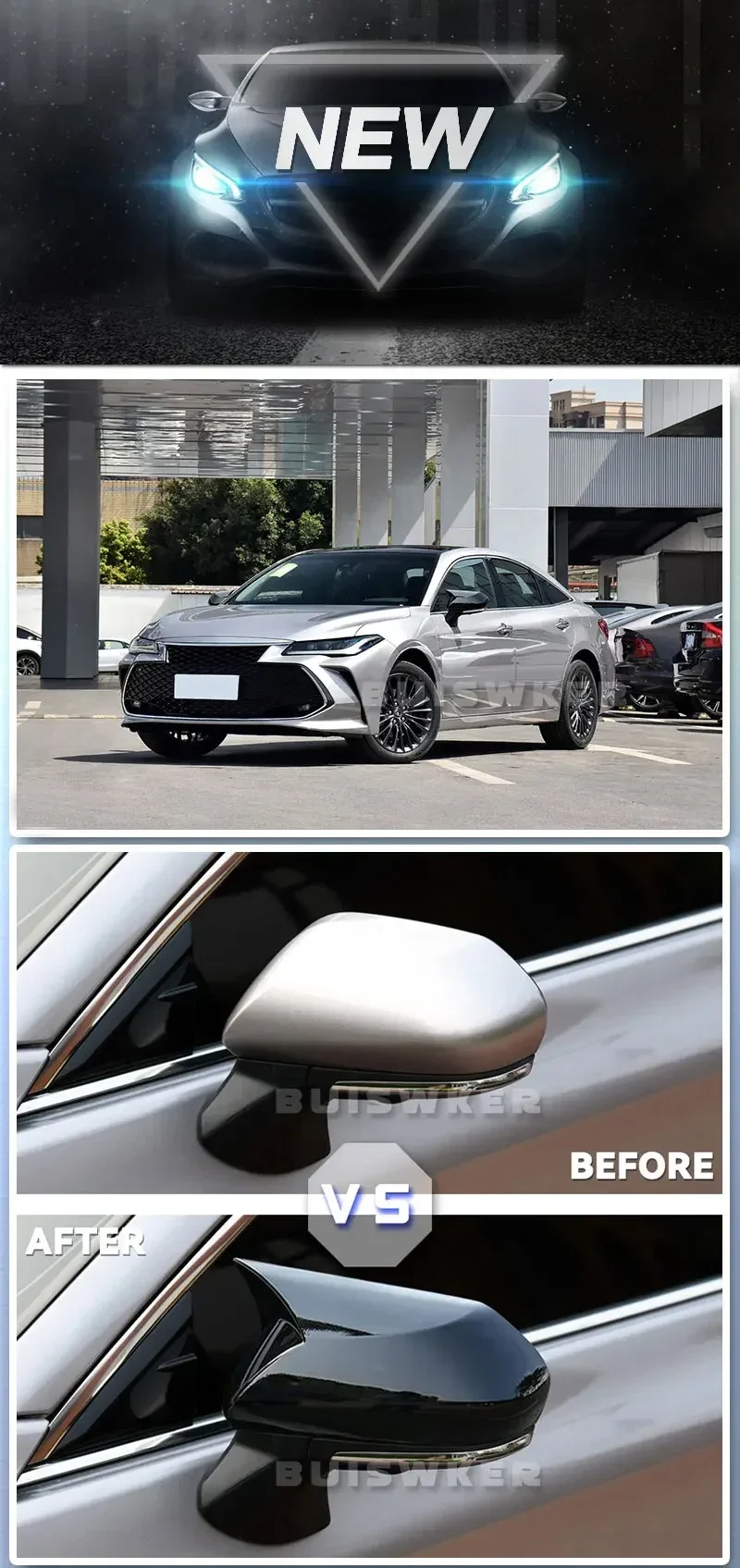 Für Toyota Camry 2018 2019 2020 2021 2022 Zubehör Carbon Look Rückspiegel Abdeckung Trim Kappen – Detail 1