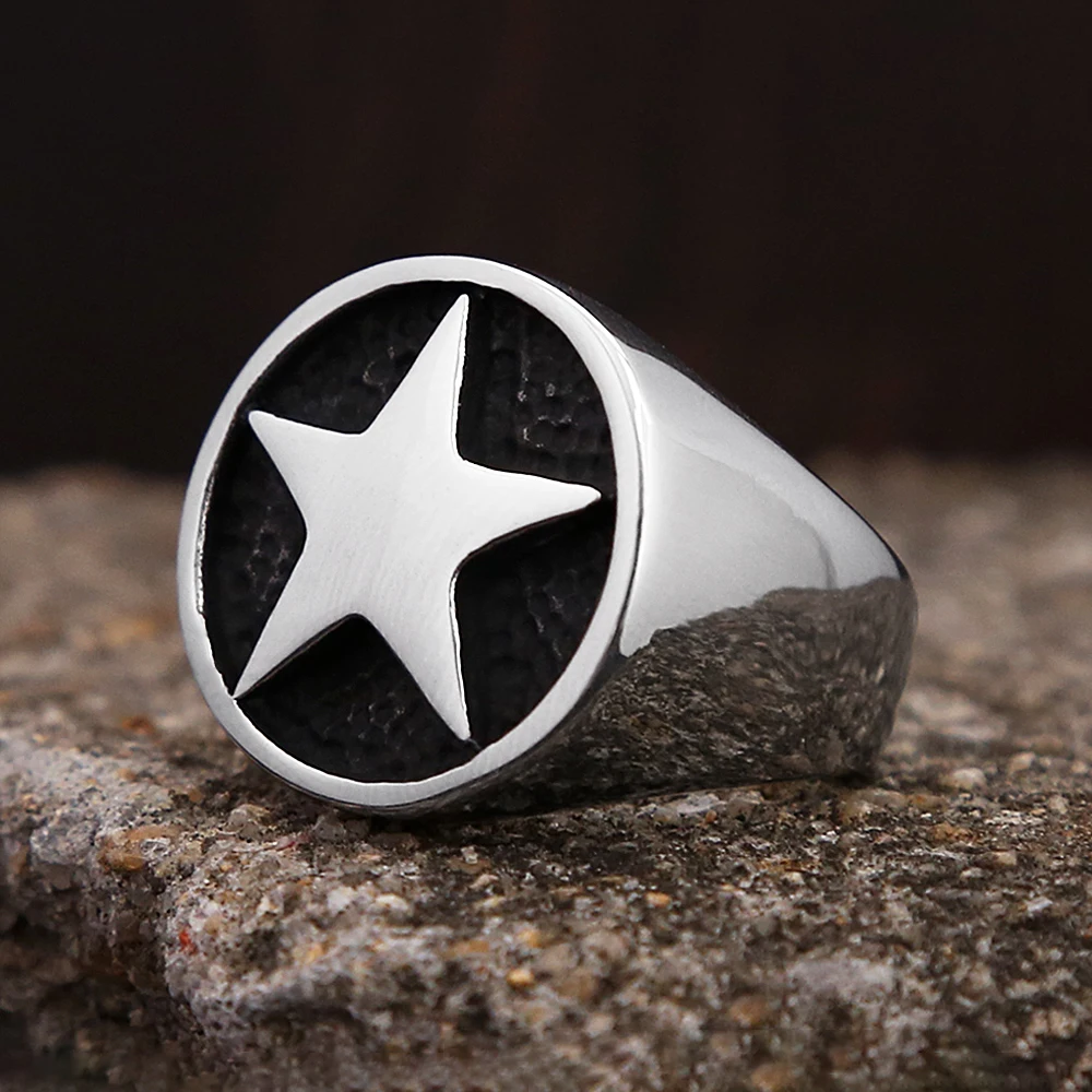 Fashion Lucky Star Signet Ring - Signet Ring Men ulasan dan harga