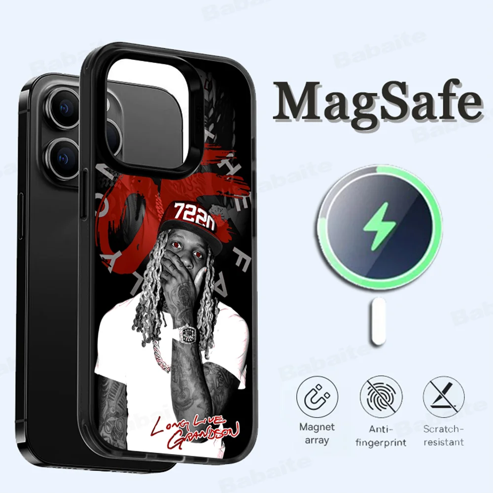 Rapper K-King V-Von Singer Phone Case Magesafe Magnetic Wireless Charge Case For iPhone 16 11 12 13 14 15 Pro Max Plus Mini