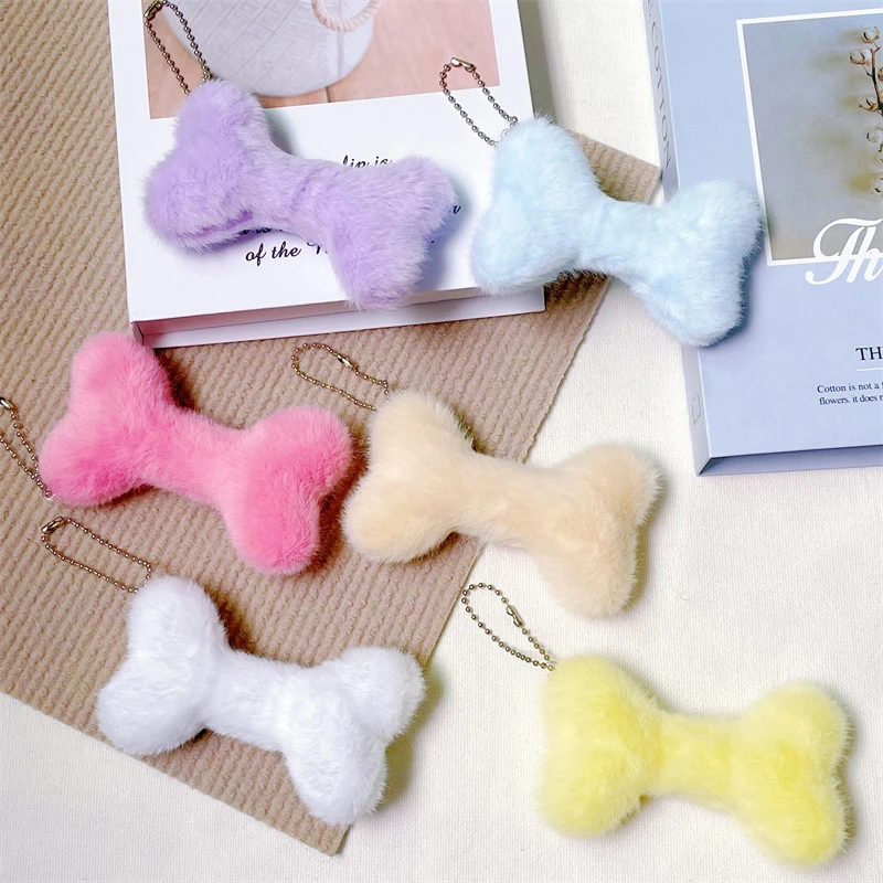 

1PCS Cute Plush Bone Pendant Doll Bag Pendant Keychain Backpack Decoration Gifts