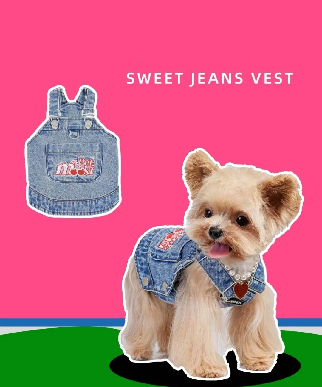 Sweet jeans Vest 2024 summer clothing Pet Cat dog Clothes for Puppy Small medium dog chihuahua french bulldog apparels