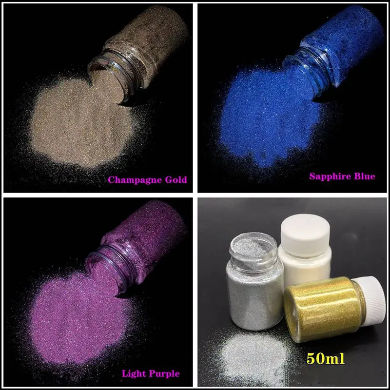 50ml holográfico laser prego glitter em pó sparkly manicure dicas ultra-fino glitter poeira handwork arte lodo jóias decorações