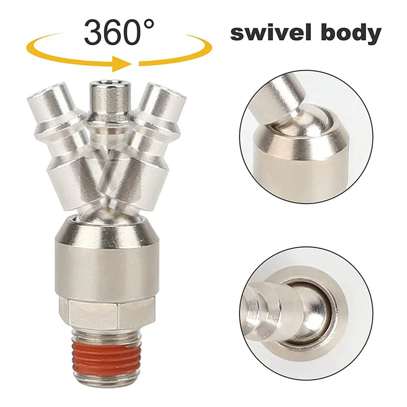 

10Pcs 1/4 Inch Swivel Air Plug, Air Tool Fittings, 1/4 Inch NPT Male Industrial Swivel Plug, 1/4 Inch Air Fittings