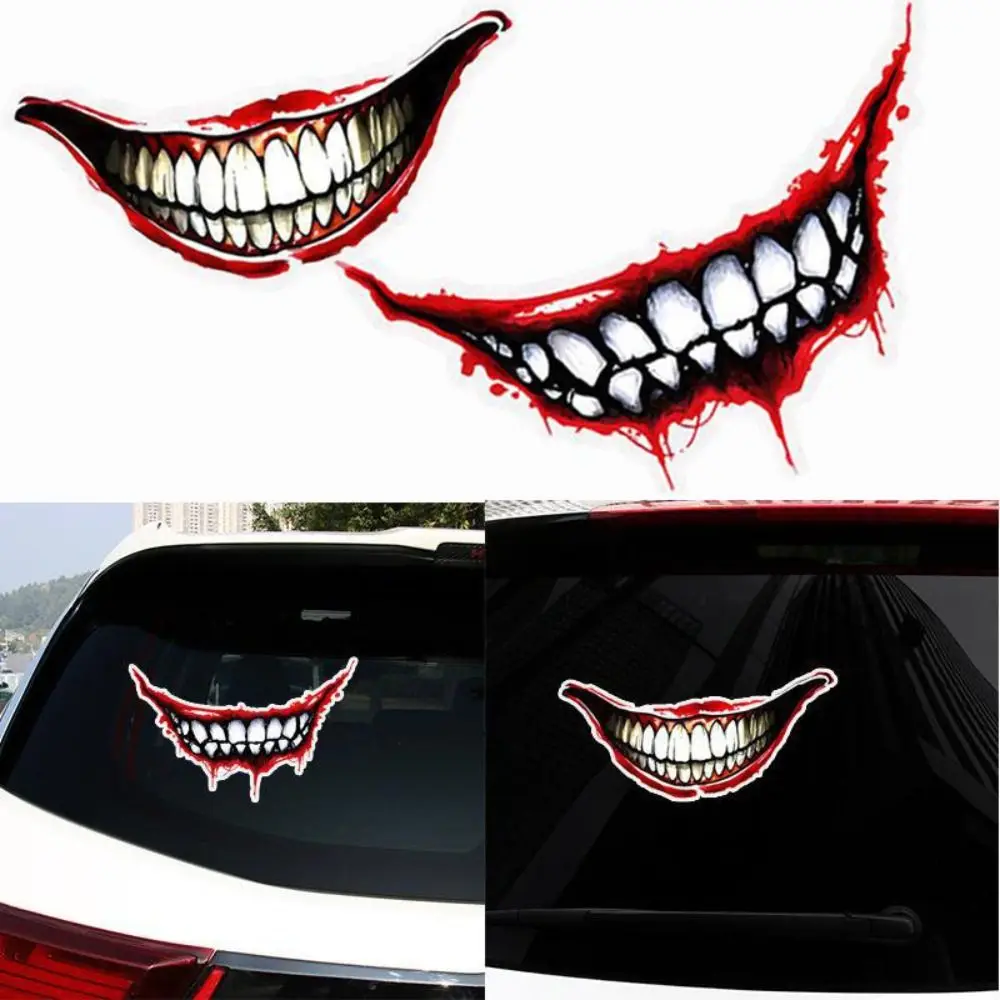 

Decoration Accessories Electricbike Cycling Evil Tooth Car Decal Bloody Lips Dark Personality Motorcycle Helmet Sticker