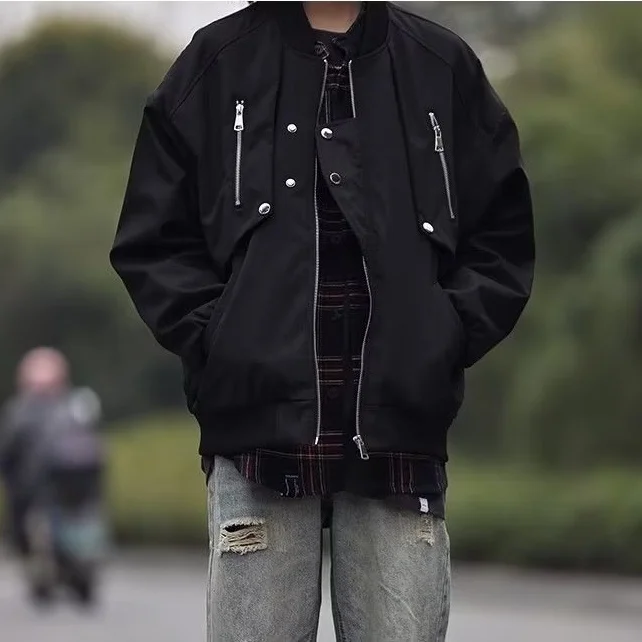 

Свободный крой Long Sve Baseball Jaet для мужчин, осень-зима, большие размеры, уличная рабочая одежда в стиле ретро, дышащая молодежная мода