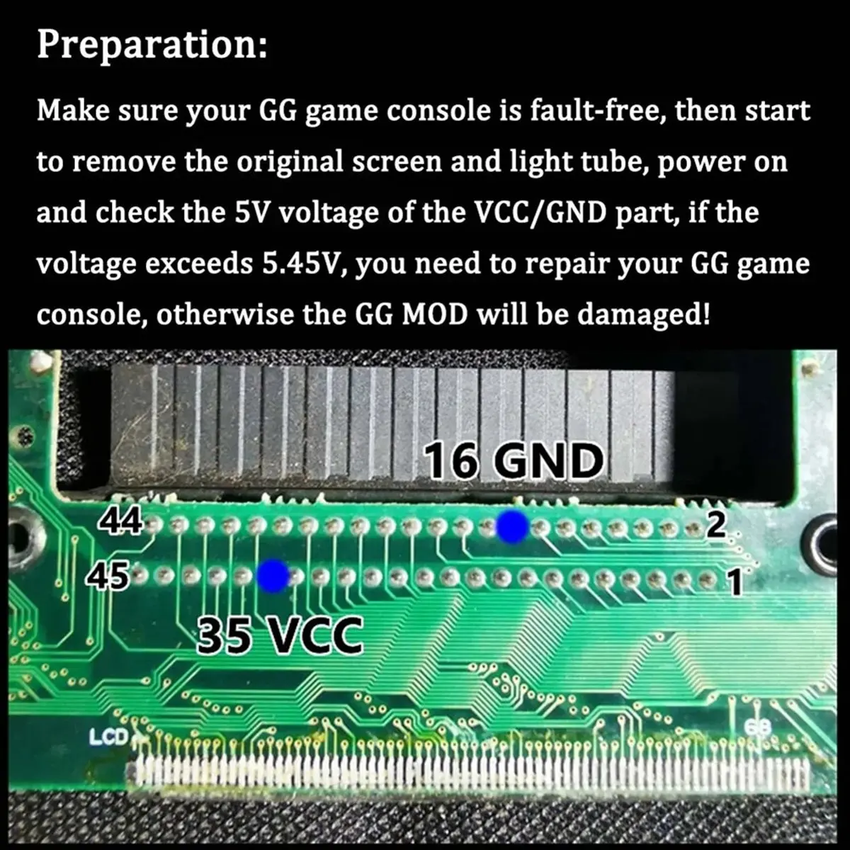 IPS V4.2 vorlaminierter Bildschirm MOD-Kits für Game Gear Highlight-Helligkeit LCD-Bildschirm mit Hintergrundbeleuchtung für Konsole-ABWO