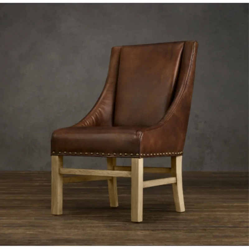 

Solid wood dining chair Nordic coffee chair Hotel reception Home American restaurant Modern simplicity