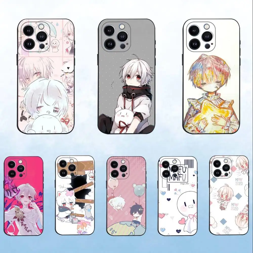 

Anime M-Mafumafu Phone Case For iPhone 16,15,14,13,12,11 Plus,Pro Max,XS,X,XR,SE,Mini,8,7,Soft Silicone Black Cover