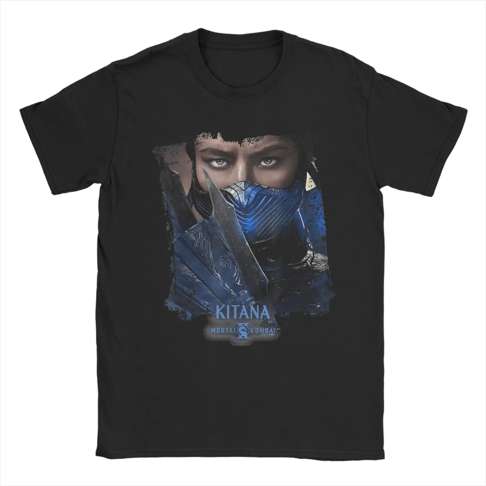 Hip Hop Mortal Kombat 2 Kitana Portrait T Shirt Men's Round Neck Short Sleeve Top Tee  Cotton Summer Tops Shirts