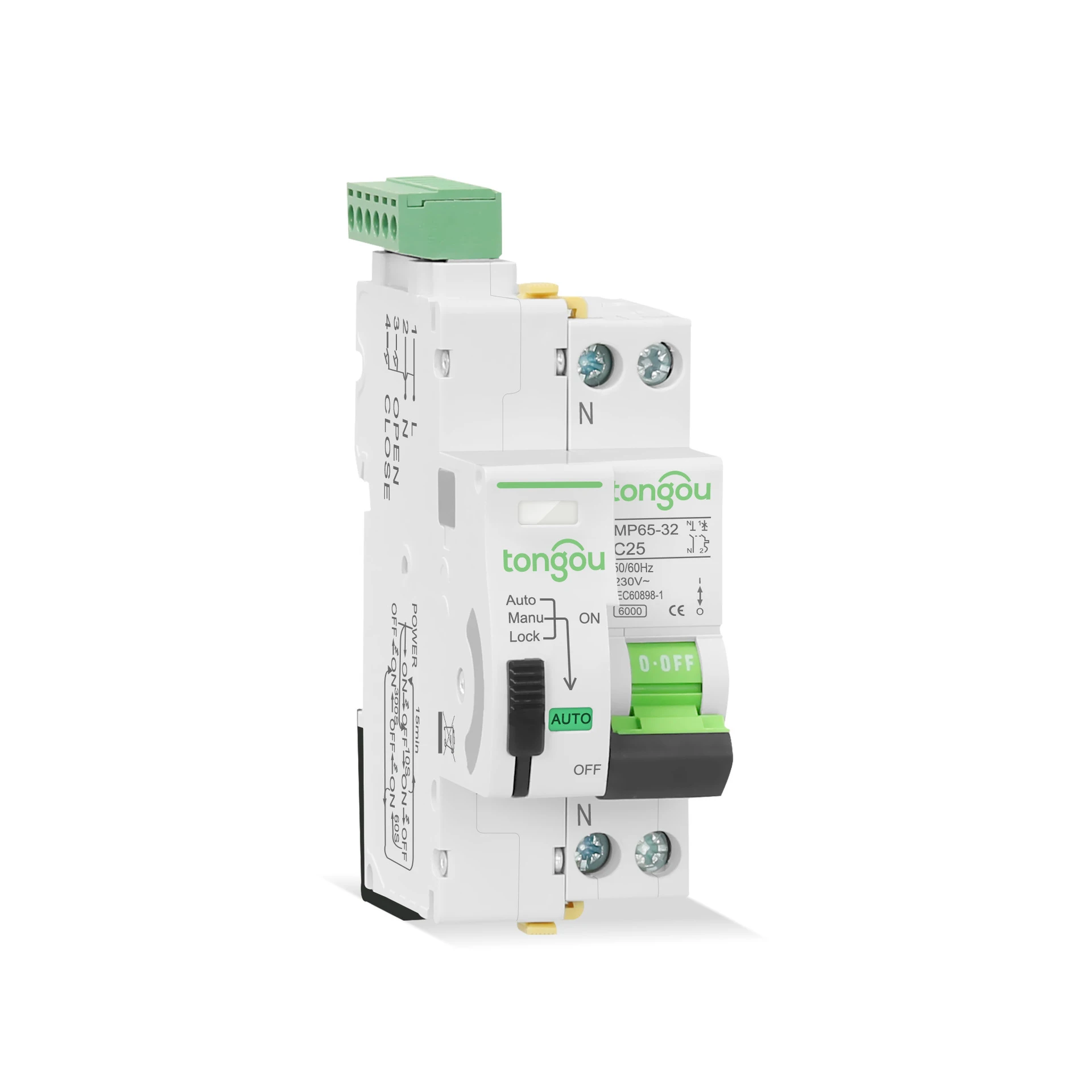 1P＋N Self-repeating Miniature Circuit Breaker 6A10A16A20A25A32A Air Switch Automatic Reclosing For Home/Office
