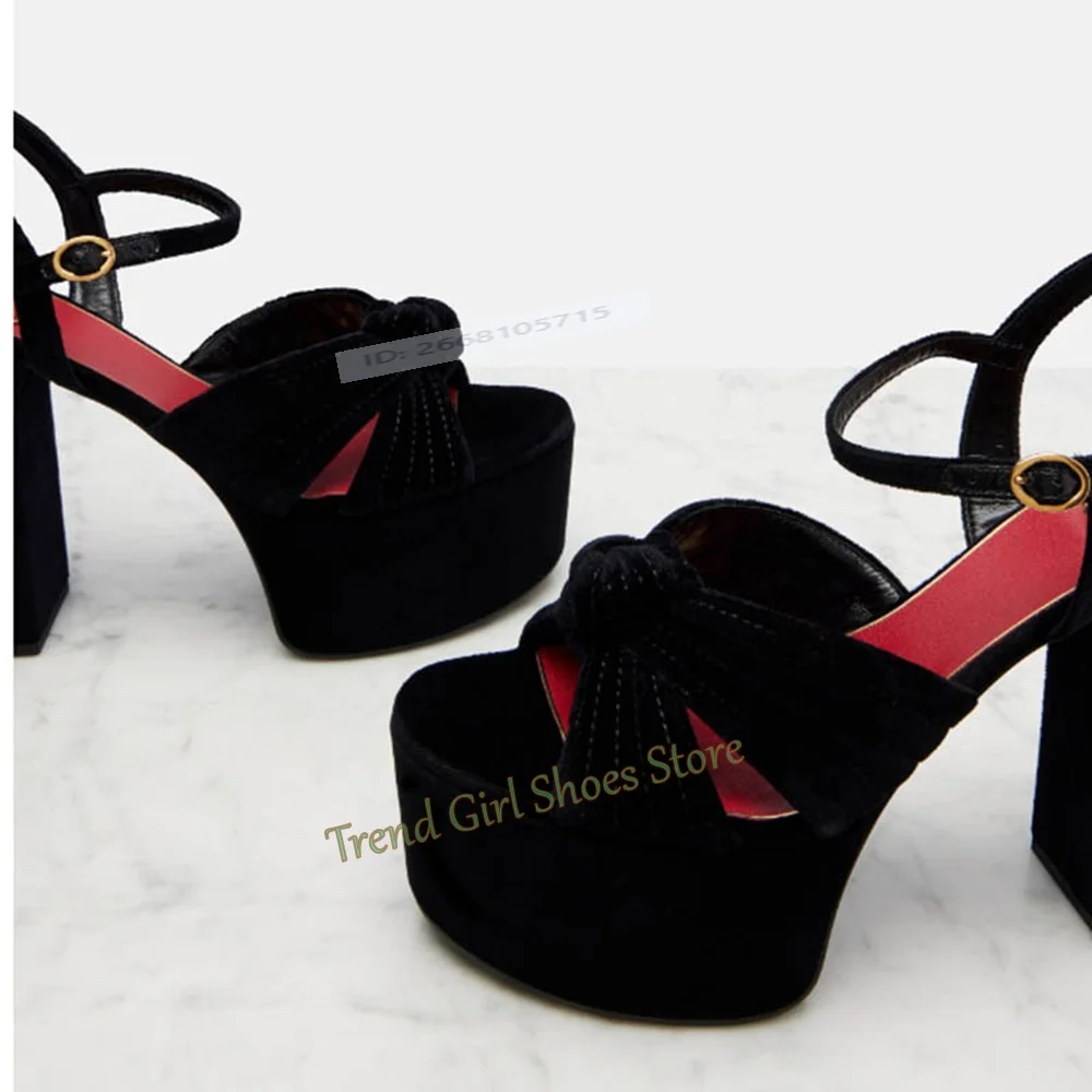 

Thick Bottomed One Chunky High Heels Sandals Open Toe Solid Summer Peep Toe Sandals Buckle Straps Ankle Women Shoes New Style