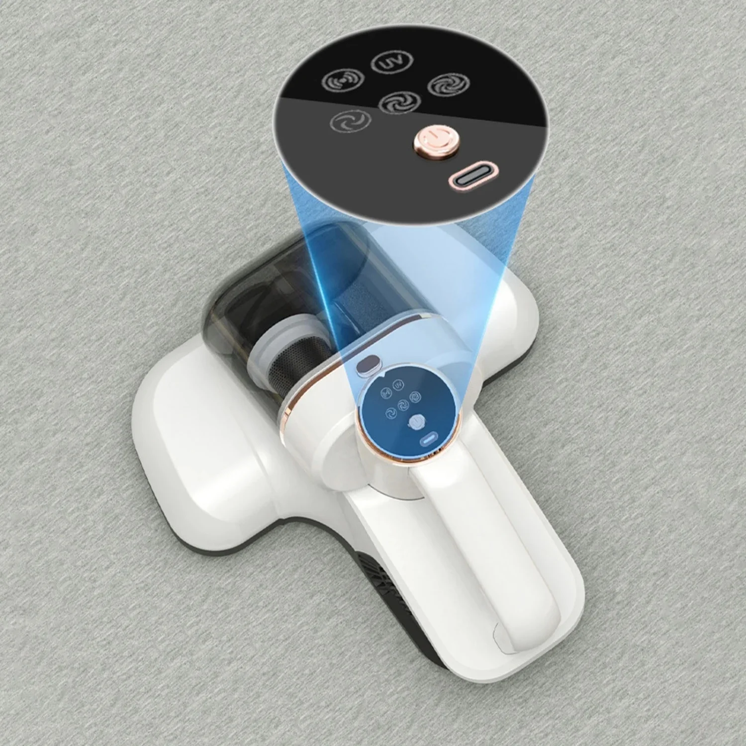 Беспроводной пылесос для матраса с всасывающим УФ-светом 8 кПа и HEPA-фильтром для чистки подушек, диванов, ковров, волос домашних животных