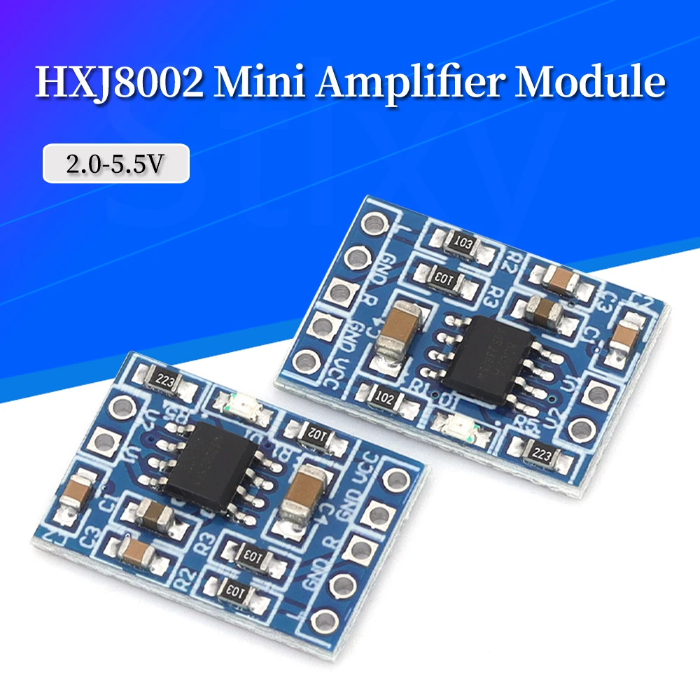 Mini HXJ8002 Audio Power Amplifier Board Module BTL Audio Amplifier Module 3W Mono Channel Voice Low Noise 2.0-5.5V for Speaker