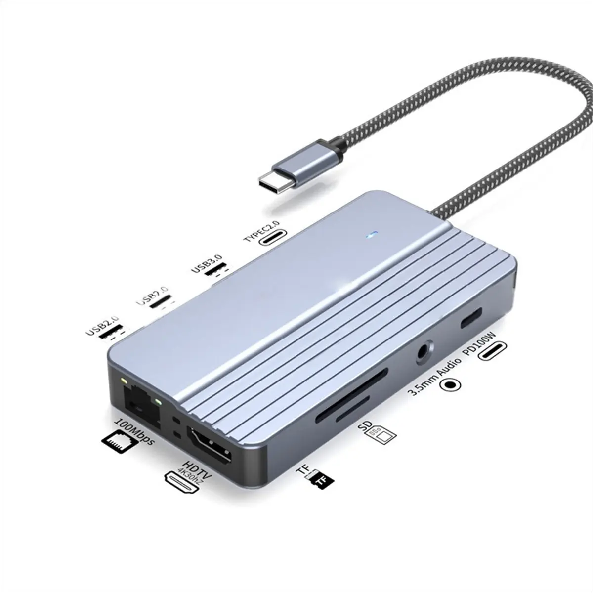 T28C 10-In-1 Docking Station Mobile Phone Laptop Steam Game Console Hdtv4k High Definition Converter