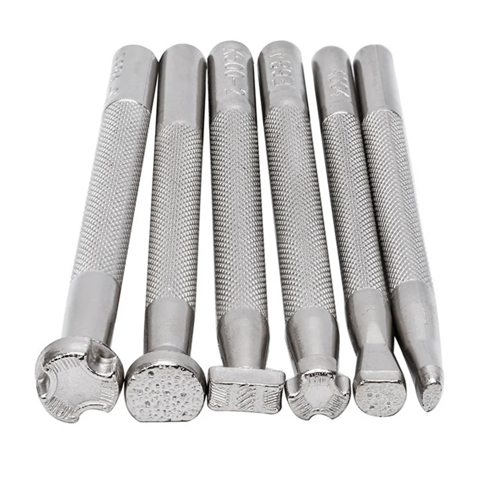 

6pcs Stamping Tools Set Durable Metal For Diy Carving Engraving On Wallet Belt Craft Projects Craft Tool