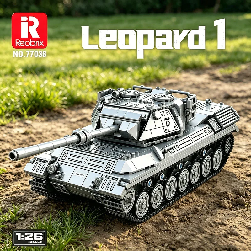 

Конструктор «Танк Леопард-1» (1273 детали) с реалистичной текстурой, масштаб 1:26, военная модель, подарок для геймеров World of Tanks