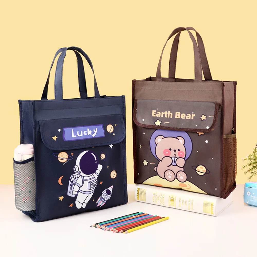 2024 Large-capacity Tote School Bag Oxford Bear Tutoring Bag Multifunction Cartoon A4 File Bag School Office