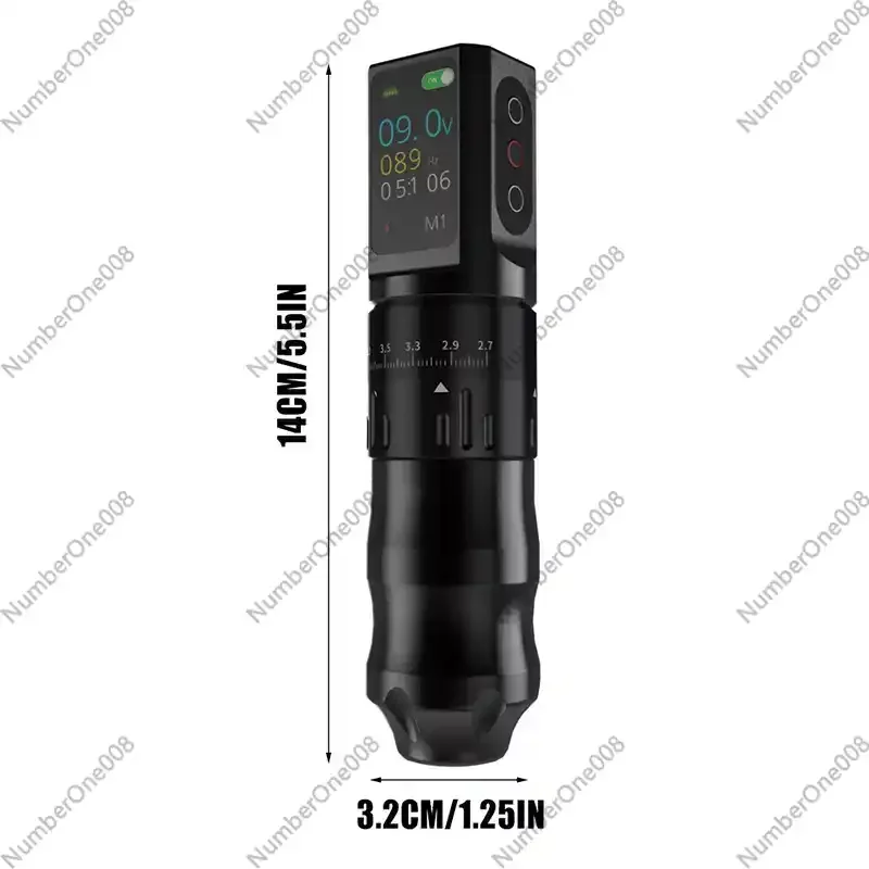 Cross-border H color screen battery tattoo machine, wireless power supply,adjustable stroke,charging tattoo pen,tattoo equipment