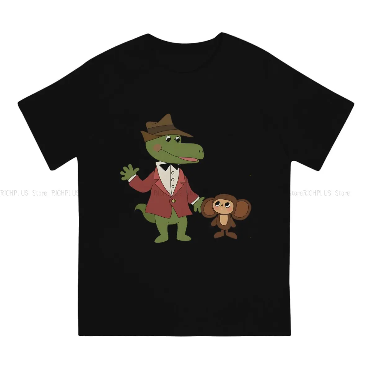 Gena And Cheburashka TShirt For Male Cheburashka Cartoon Clothing Fashion Polyester T Shirt Comfortable