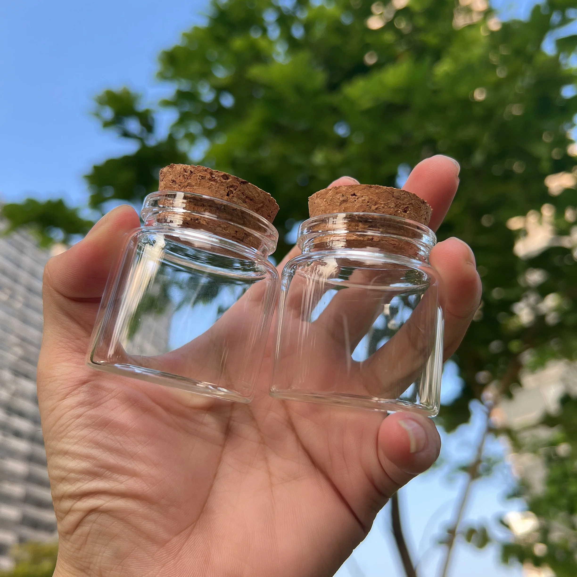 

Glass Jars 12/24/30pcs 33*47*50mm 50ml Glass Bottles Drifting Christmas Small Tube Wedding Birthday Party Bottle Cork Stoppers