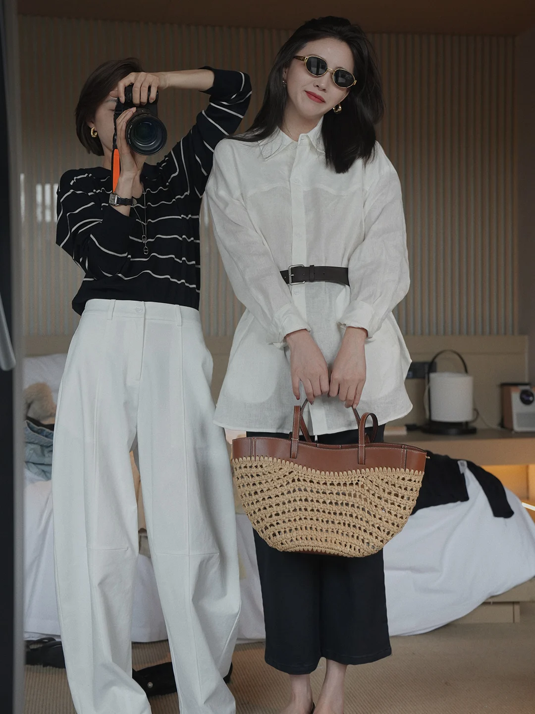 

Женская вязаная шерстяная рубашка в полоску, весна 2026, корейский стиль, свободный крой, с длинным рукавом, отложным воротником, стройнящий топ