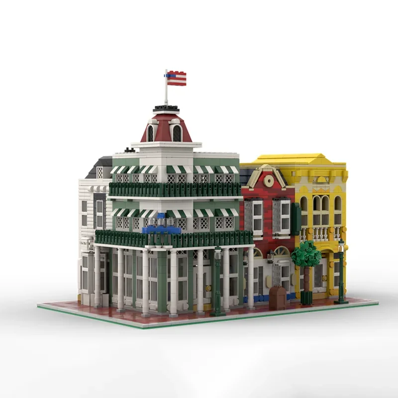 Modelo de construcción de ciudad Modular, ladrillos de construcción Moc, calle principal, joyería de EE. UU., modelo de tecnología, bloques de montaje, juguetes de regalo, juego DIY