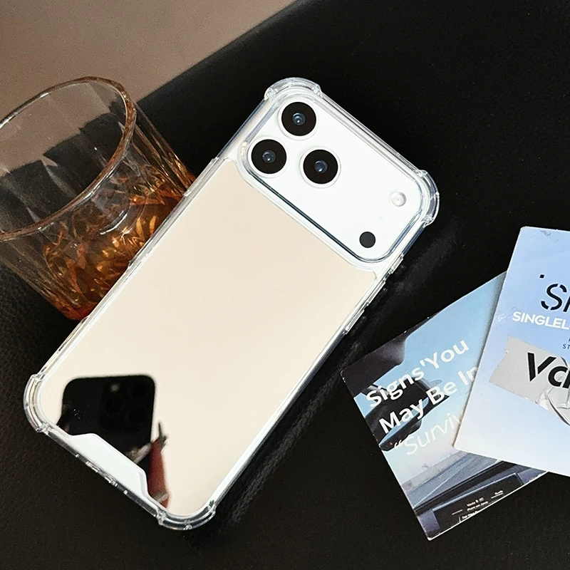 Luxuriöse Handyhülle mit Spiegel und Plating-Design für iPhone 18 17 16 15 Pro Max 14 Plus 13 12 11 X XR XS 7 8 Plus Air Stoßfeste Hülle – Detail 3