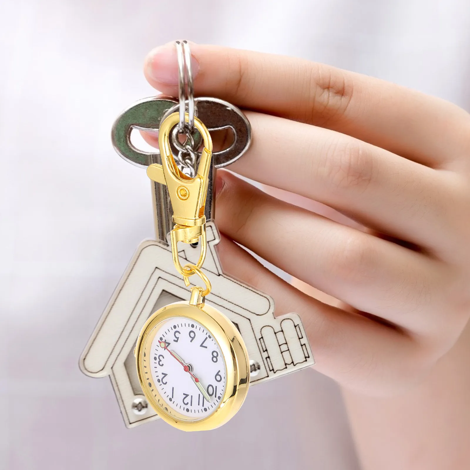 Nurse Pocket Watch Crafted from Strong Alloy Keychain Hanging Fob Watch for Healthcare Workers Doctors Nurses Convenient Time