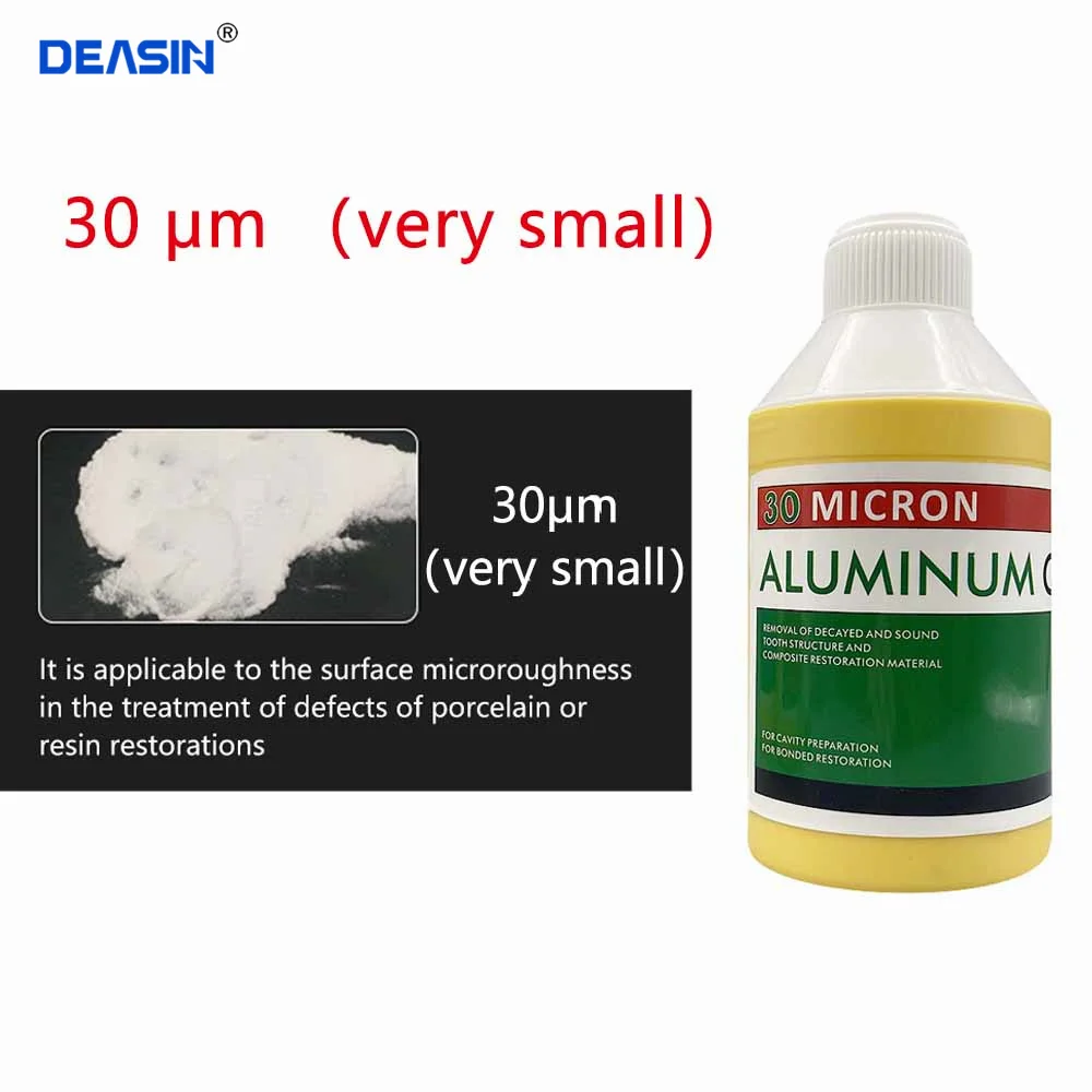 1 botella de polvo de alúmina Dental 90 50 30um micras polvo de aluminio para máquina de chorro de arena Microblaster odontología también