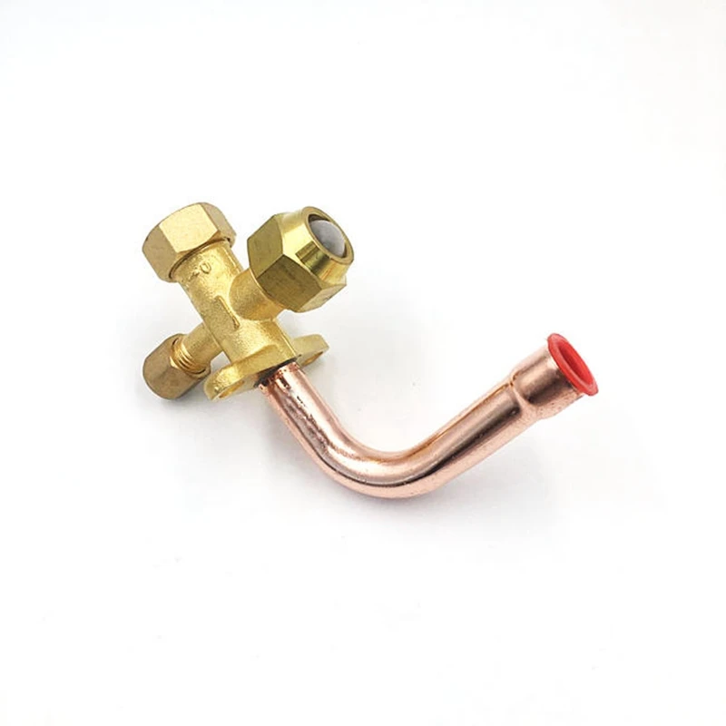 Copper Tube 3 Ways Air Conditioner Angle Stop Valve Fitting