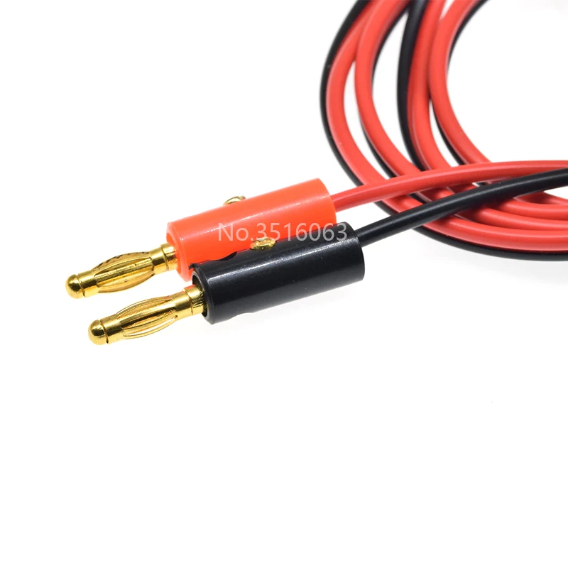 1 paire de connecteurs banane 1M 4mm, adaptateur à Clip à crochet, câble électrique plaqué or pour multimètre, fils de Test, fil rouge noir