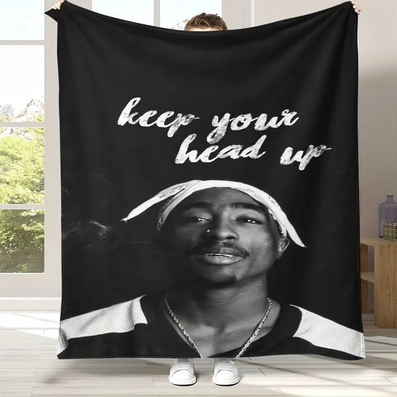 Vintage Tupac 2Pac Thug Life West Coast Rap Legend Flannel Throw Blanket,Cozy Warm Blanket for Bed,Sofa,Living Room,Picnic,Gift
