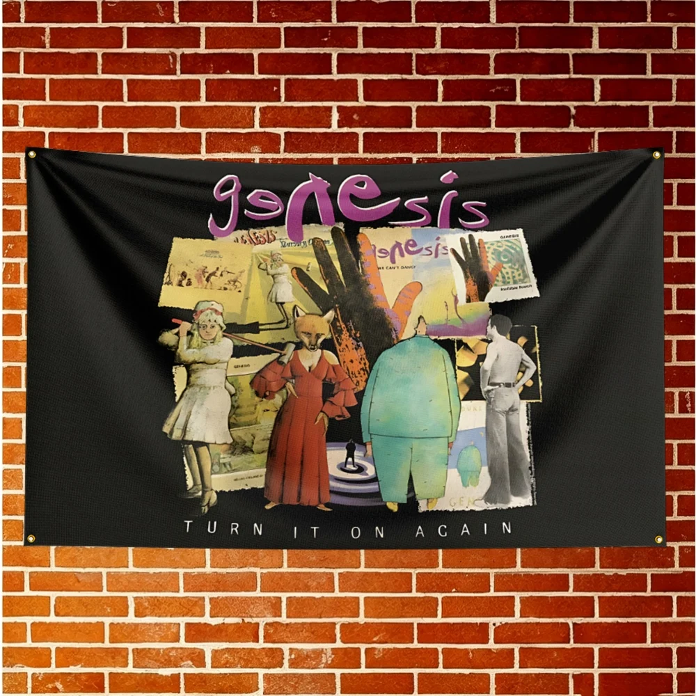 Genesis Music Flag Banner For Fan Cave Watch Party Tailgate Gathering Indoor Outdoor Backyard Home Festival Ornament Supply