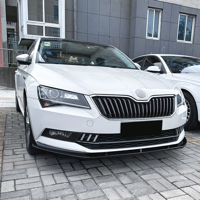 

Front Bumper Lip Spoiler Splitter Diffuser For Skoda Superb B8 3V3 3V5 TSI TDI 2015-2019 Pre-Lci ABS Gloss Black Bodykits Tuning