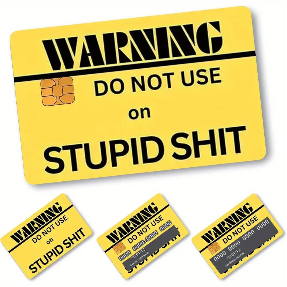 Avoid Using Foolish Items Text Credit Card Sticker Frosted PVC Decal For Credit Bank Debit Cards