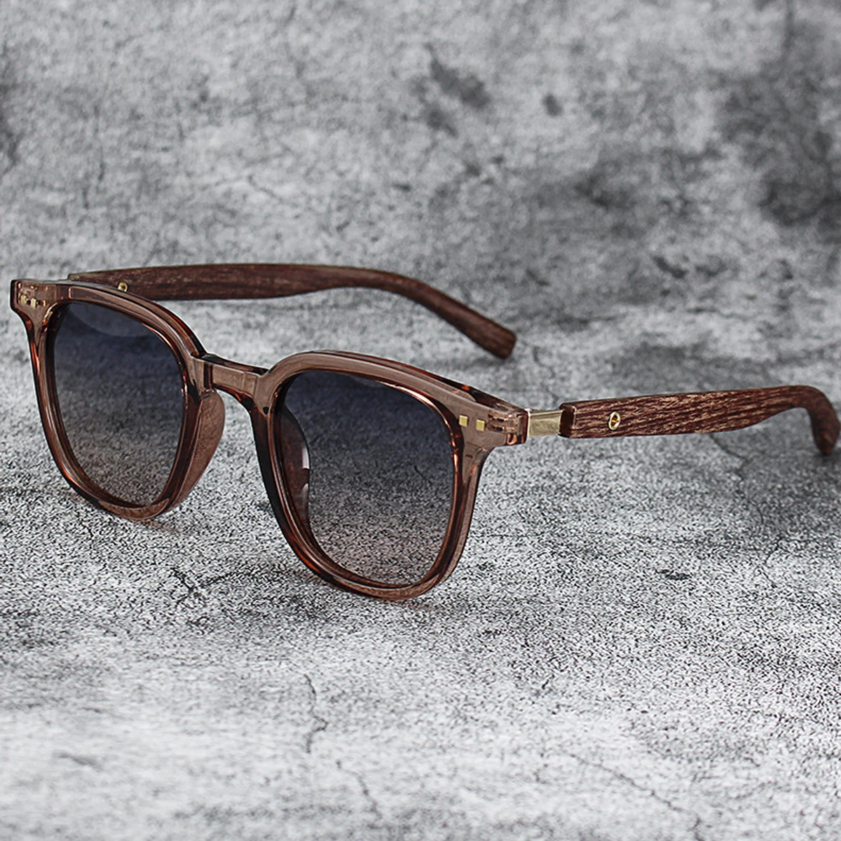 Modische Retro-Sonnenbrille mit Holzmaserung, polarisiert, UV-Schutz für Damen und Herren, sehr gut geeignet für Straßenfotografie im Freien