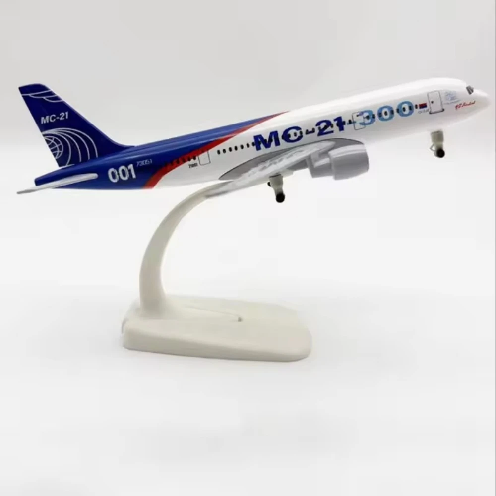 Fit For Scale Model Airplane 20CM Russian MC-21 Aircraft Metal Die-cast Toy Model with Wheels Collection Display Gift