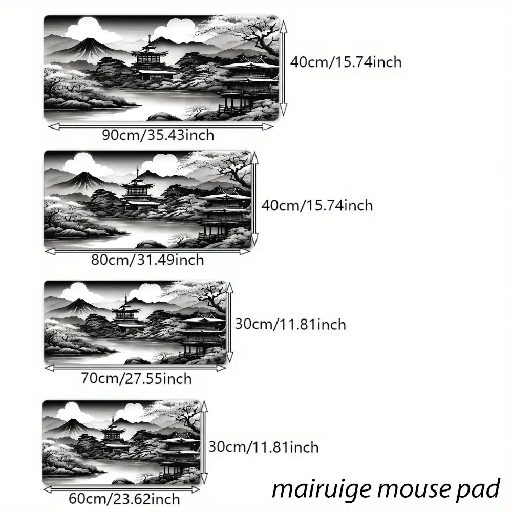 แผ่นรองเมาส์ลายภาพวาดทิวทัศน์ ขนาดใหญ่ สำหรับคอมพิวเตอร์ สำนักงาน เล่นเกม แผ่นรองโต๊ะ XXL ยางกันลื่น ขอบเย็บ แผ่นรองคีย์บอร์ด แผ่นรองโต๊ะยาว
