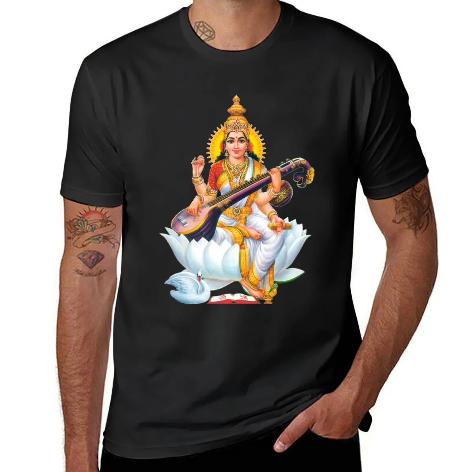 SARASWATI DEVI T-Shirt blacks anime clothes oversized t shirts for men