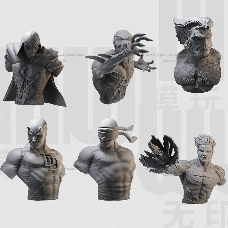 Масштабные фигурки 1/16 и 1/10: Набор для самостоятельной сборки 3D-бюстов из смолы, неокрашенные, белые, мужские куклы-персонажи первого поколения: Мутанты-партнеры Бобби и Хэнк