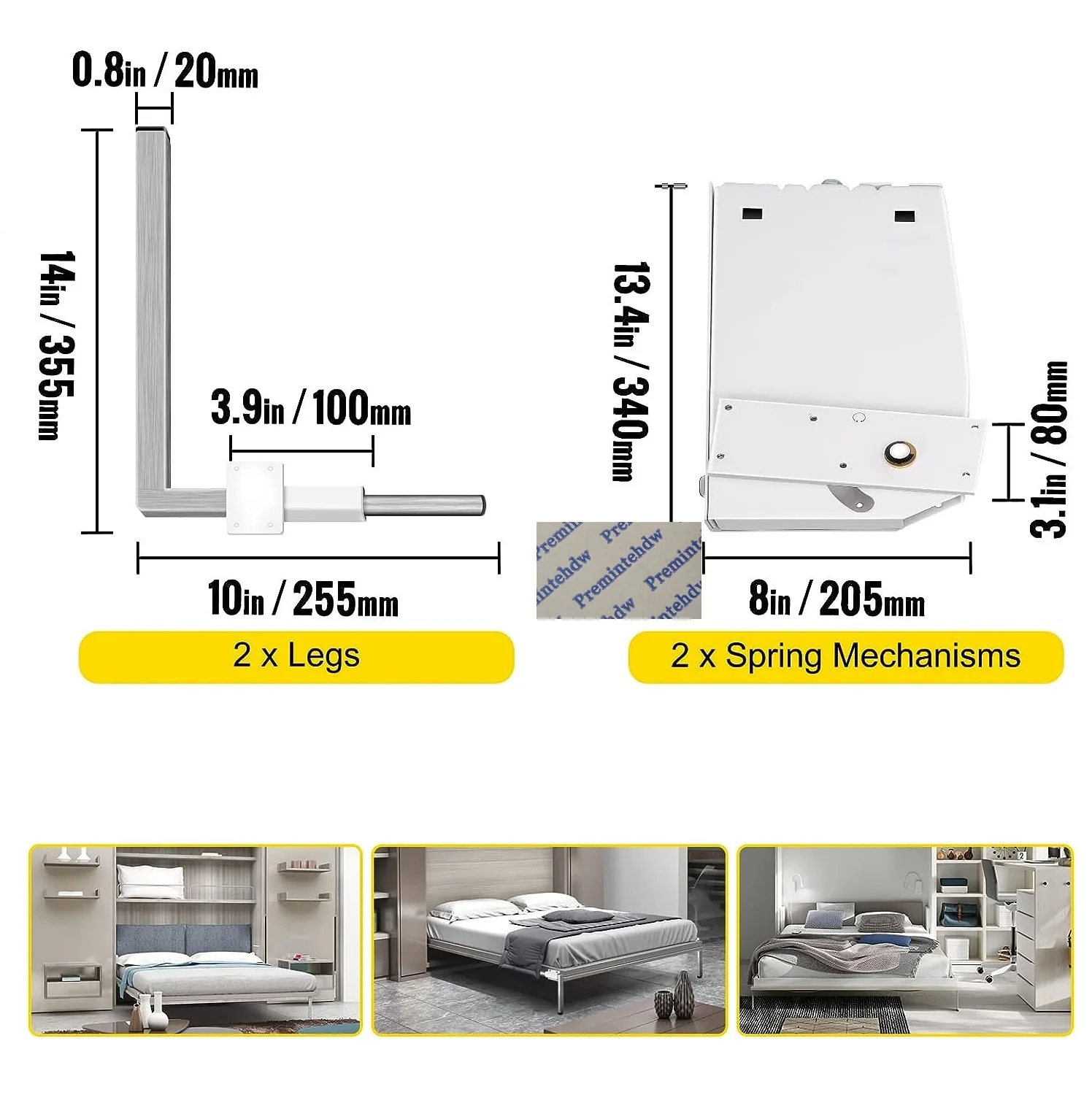 Imagem -03 - Hardware Kit para Dobrar Pernas Dobrar Pernas Mecanismo de Elevação Vertical Serviço Pesado Faça Você Mesmo Conjunto Molas