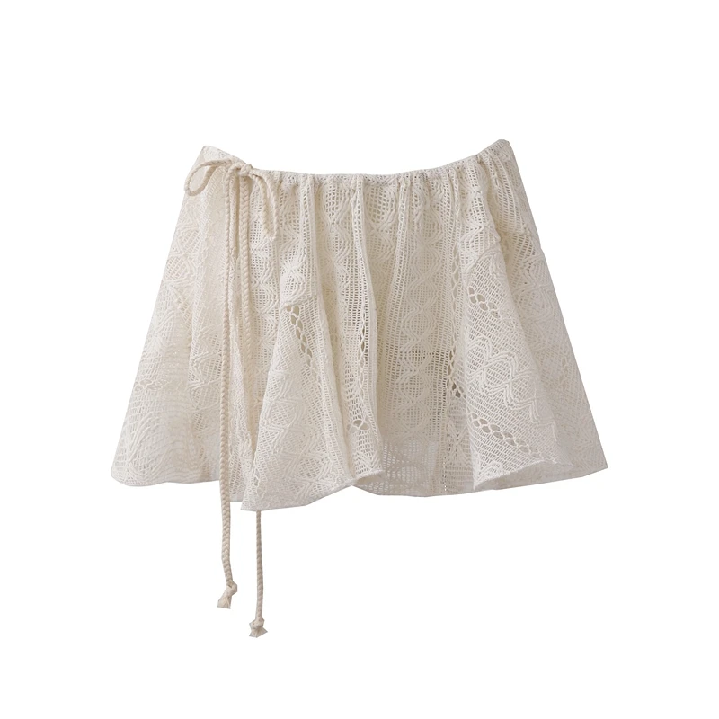 

Harajuku японская лесная женская кружевная полуюбка в стиле ретро, милая полая летняя повседневная многослойная юбка трапециевидной формы с высокой талией