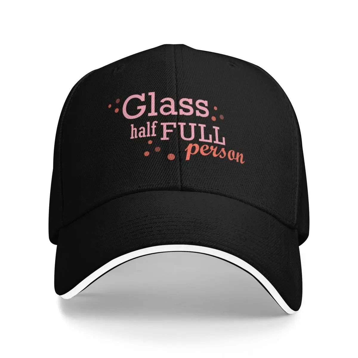 

Glass Half Full Baseball Cap cute custom Hat Golf Men Women's